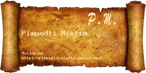 Pimpedli Mietta névjegykártya